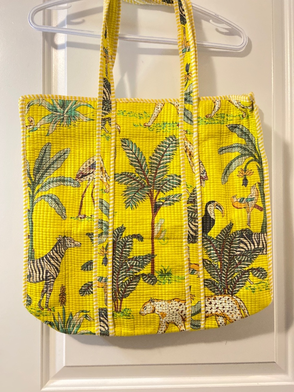 Tote with zip large cotton